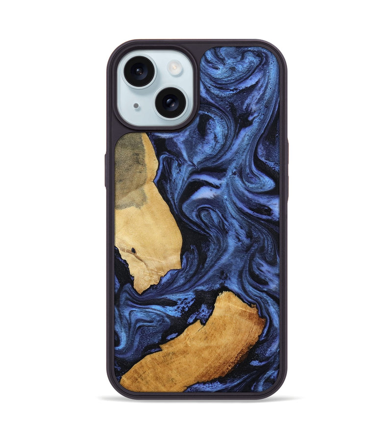 iPhone 15 Wood Phone Case - Gaye (Blue, 809151)