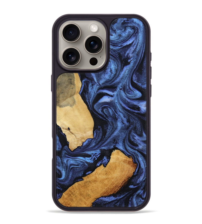 iPhone 16 Pro Max Wood Phone Case - Gaye (Blue, 809151)