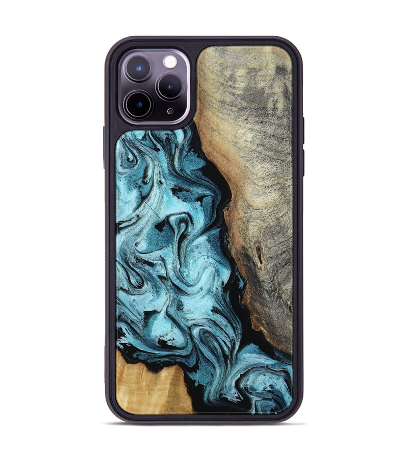 iPhone 11 Pro Max Wood Phone Case - Madilyn (Blue, 809154)