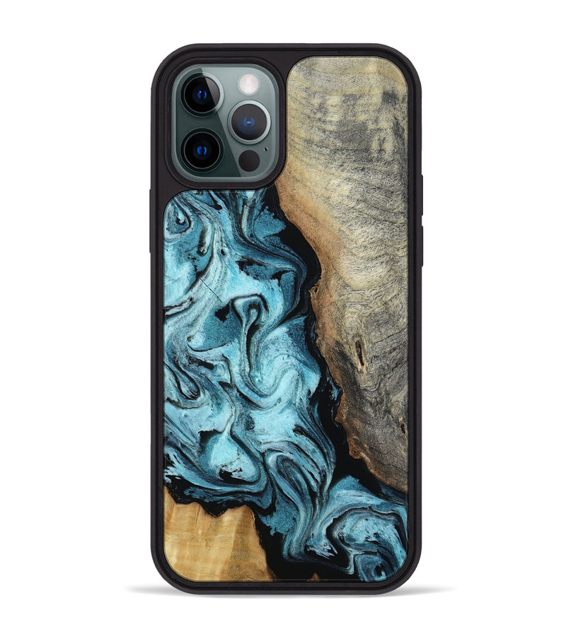 iPhone 12 Pro Max Wood Phone Case - Madilyn (Blue, 809154)