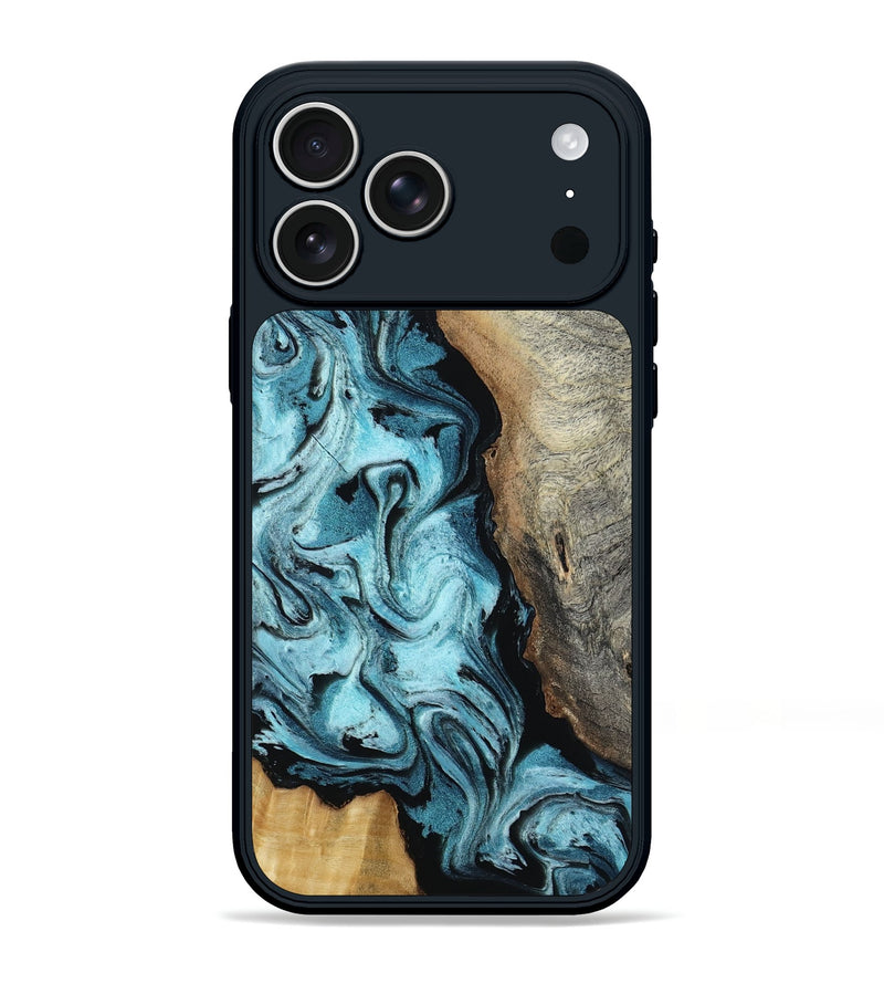 iPhone 17 Pro Max Wood Phone Case - Madilyn (Blue, 809154)
