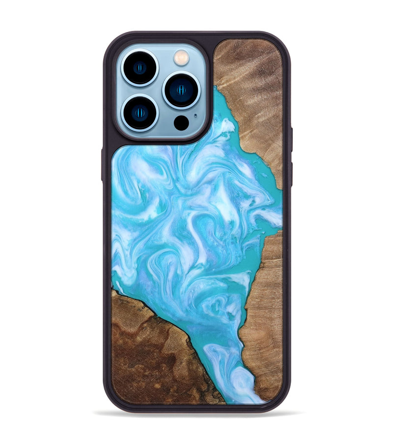 iPhone 14 Pro Max Wood Phone Case - Baylee (Blue, 809155)