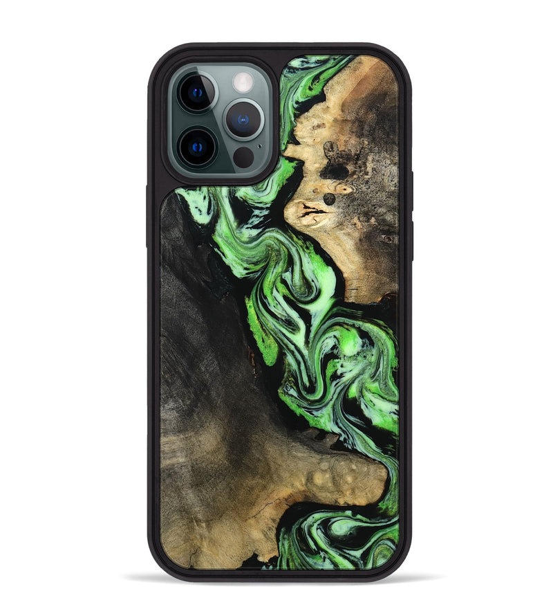 iPhone 12 Pro Max Wood Phone Case - Aiden (Green, 809156)