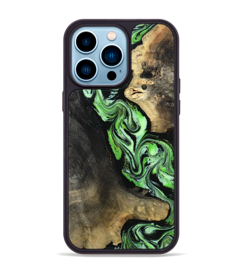 iPhone 14 Pro Max Wood Phone Case - Aiden (Green, 809156)