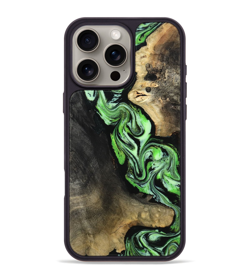 iPhone 16 Pro Max Wood Phone Case - Aiden (Green, 809156)