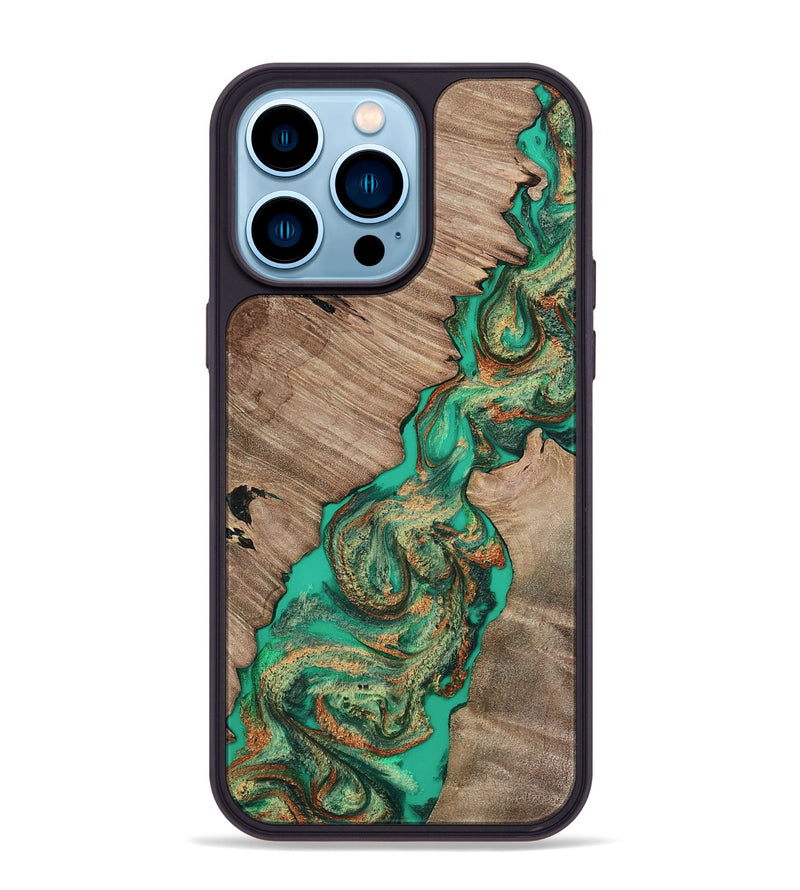 iPhone 14 Pro Max Wood Phone Case - Josue (Green, 809157)