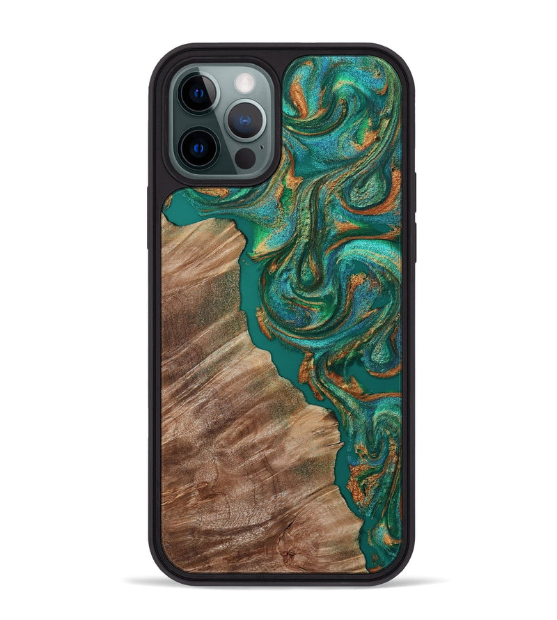 iPhone 12 Pro Max Wood Phone Case - Katie (Green, 809159)
