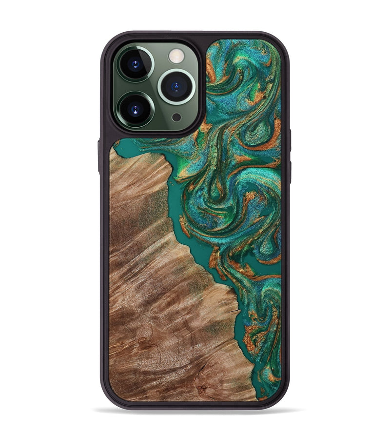 iPhone 13 Pro Max Wood Phone Case - Katie (Green, 809159)