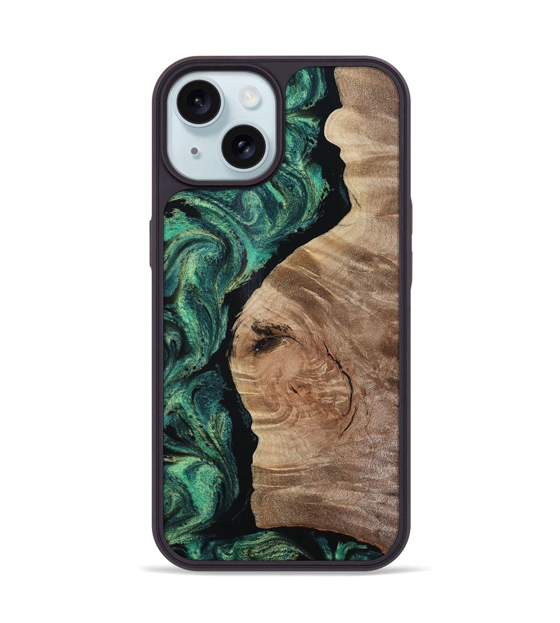 iPhone 15 Wood Phone Case - Aracely (Green, 809161)