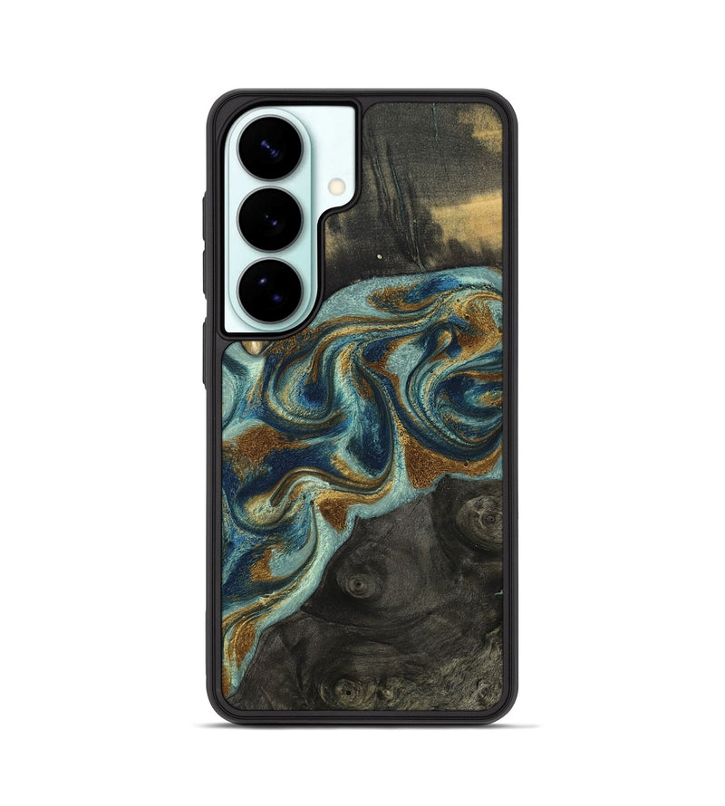 Galaxy S26 Wood Phone Case - Nevaeh (Teal & Gold, 809214)