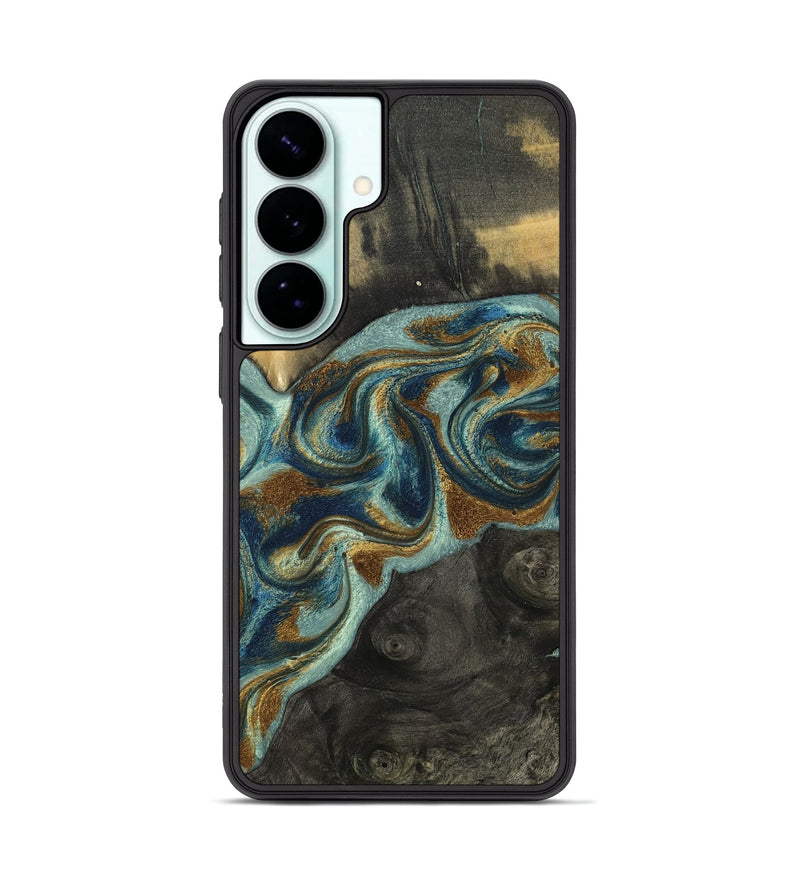 Galaxy S26 Plus Wood Phone Case - Nevaeh (Teal & Gold, 809214)