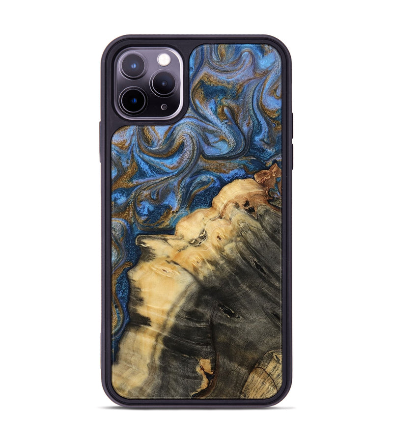 iPhone 11 Pro Max Wood Phone Case - Ashlynn (Teal & Gold, 809215)