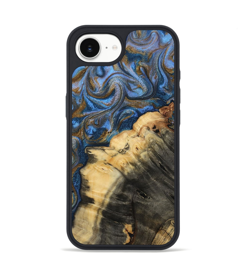 iPhone 16e Wood Phone Case - Ashlynn (Teal & Gold, 809215)