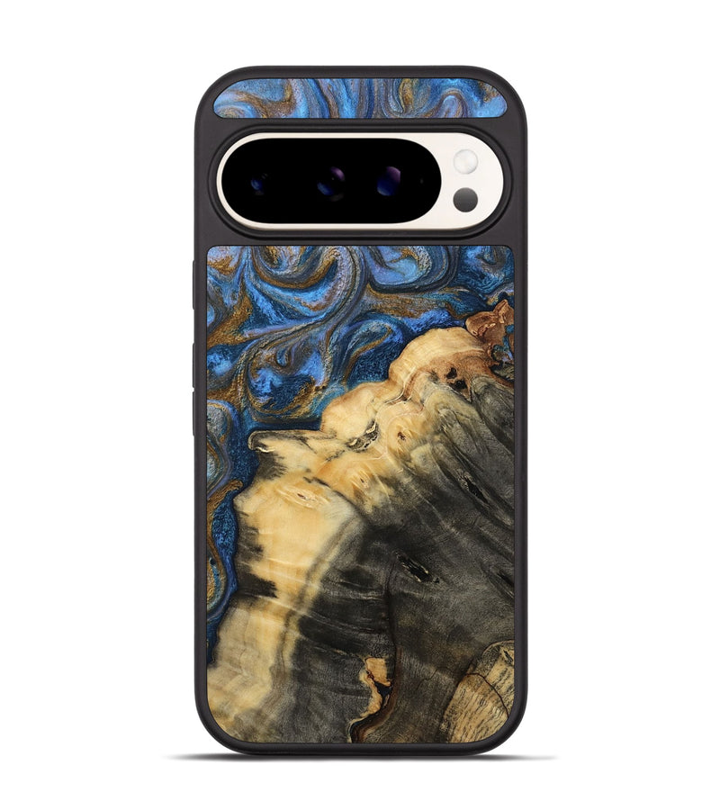 Pixel 9 Wood Phone Case - Ashlynn (Teal & Gold, 809215)