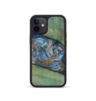 iPhone 12 mini Wood Phone Case - Carson (Teal & Gold, 809216)