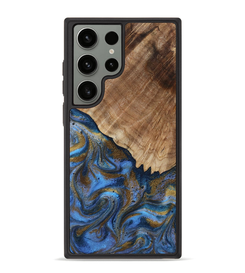 Galaxy S23 Ultra Wood Phone Case - Tiana (Teal & Gold, 809217)