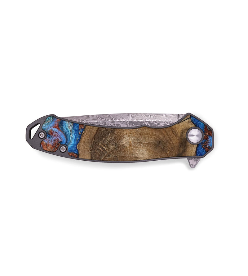 EDC Wood Pocket Knife - Andre (Teal & Gold, 809218)
