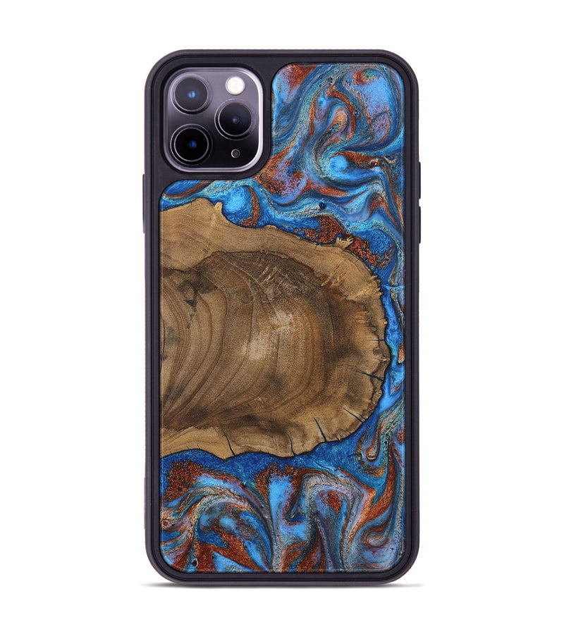 iPhone 11 Pro Max Wood Phone Case - Andre (Teal & Gold, 809218)