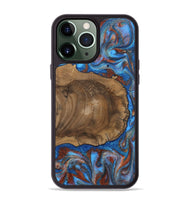 iPhone 13 Pro Max Wood Phone Case - Andre (Teal & Gold, 809218)