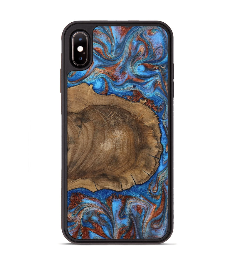 iPhone Xs Max Wood Phone Case - Andre (Teal & Gold, 809218)