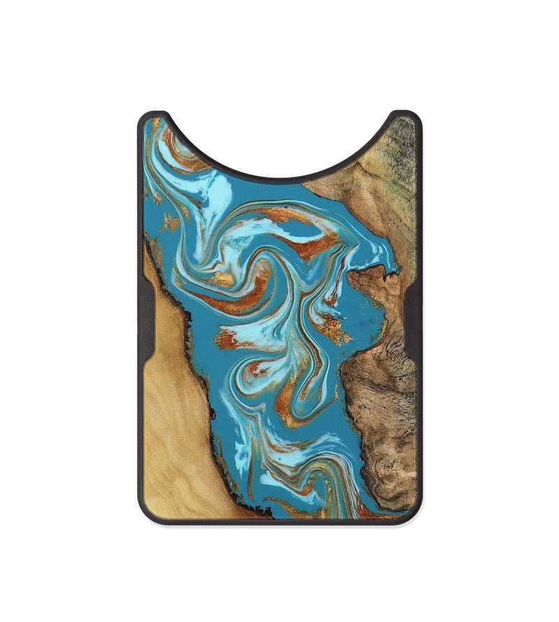 Alloy Wood Wallet - Bruno (Teal & Gold, 809219)