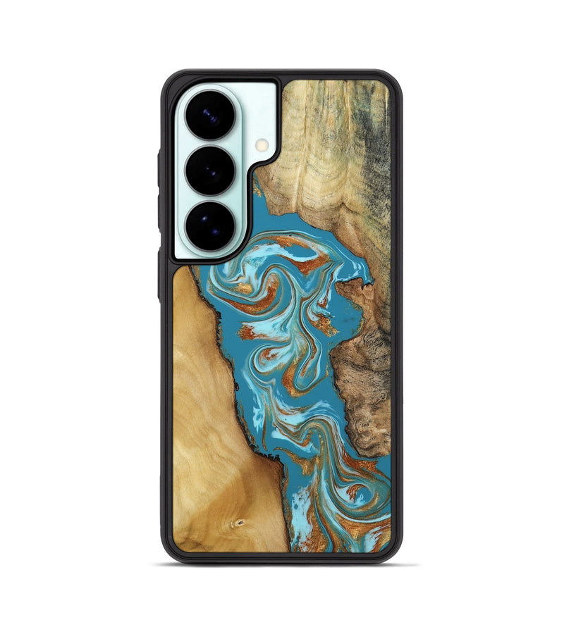 Galaxy S26 Wood Phone Case - Bruno (Teal & Gold, 809219)