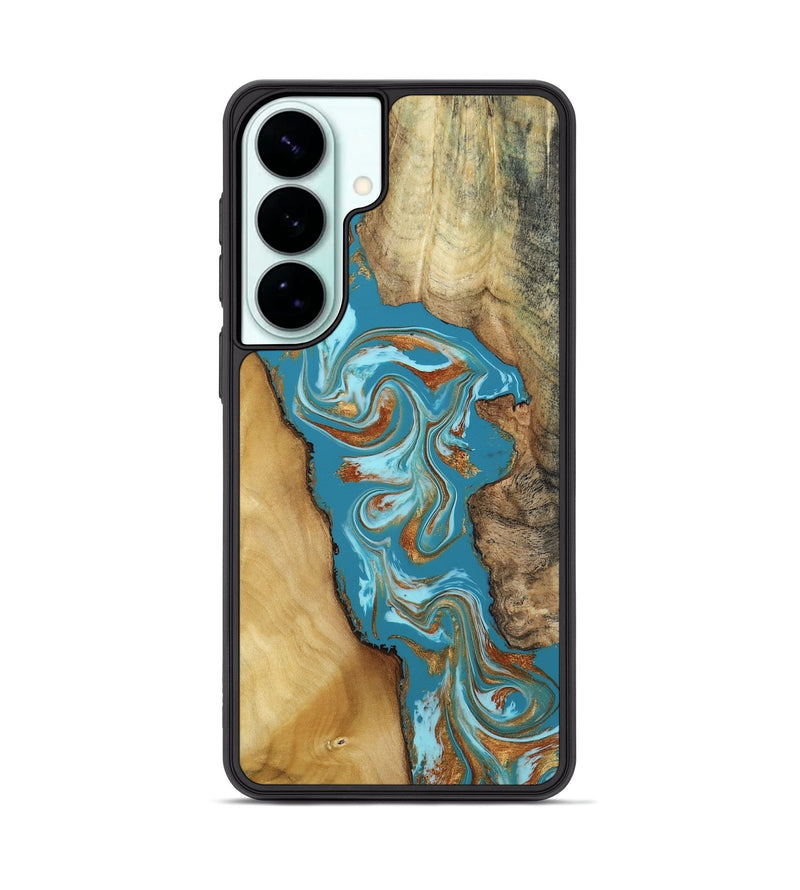 Galaxy S26 Plus Wood Phone Case - Bruno (Teal & Gold, 809219)