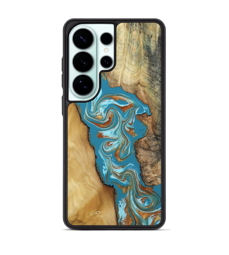 Galaxy S26 Ultra Wood Phone Case - Bruno (Teal & Gold, 809219)