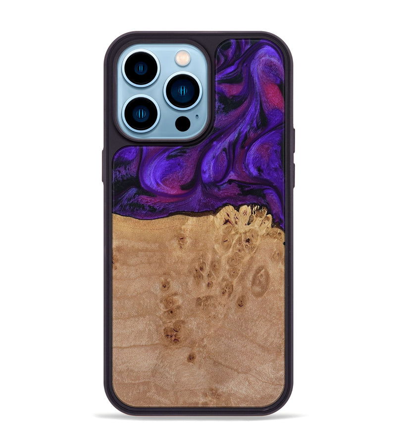 iPhone 14 Pro Max Wood Phone Case - Garnett (Purple, 809220)