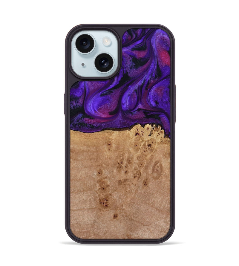 iPhone 15 Wood Phone Case - Garnett (Purple, 809220)
