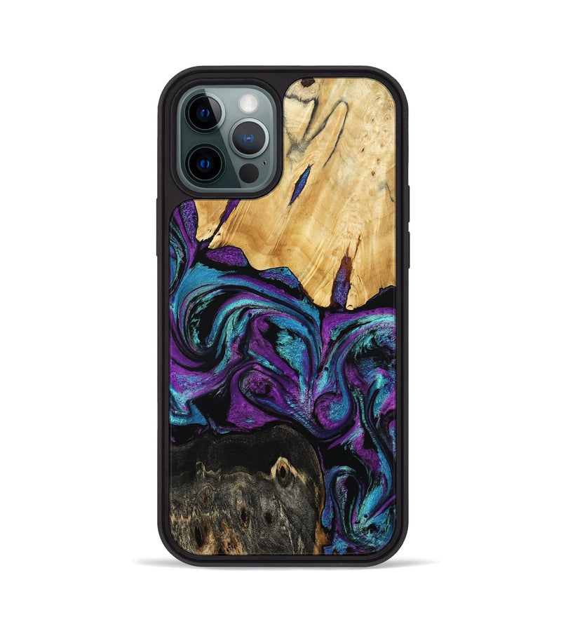 iPhone 12 Pro Wood Phone Case - Elinor (Purple, 809221)