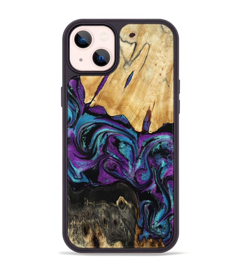 iPhone 14 Plus Wood Phone Case - Elinor (Purple, 809221)