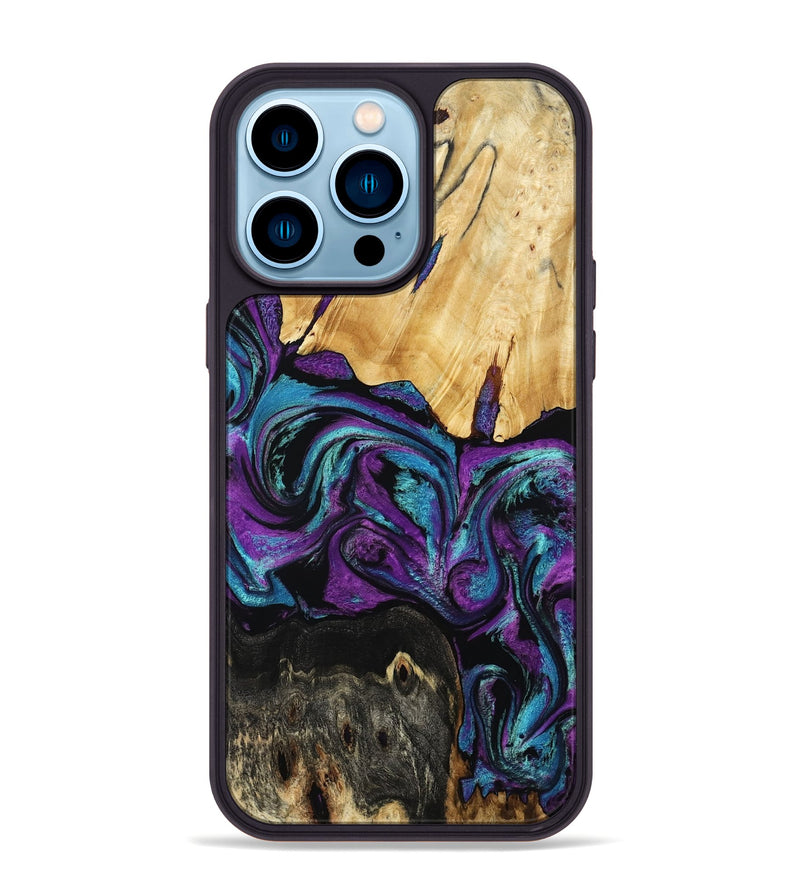 iPhone 14 Pro Max Wood Phone Case - Elinor (Purple, 809221)