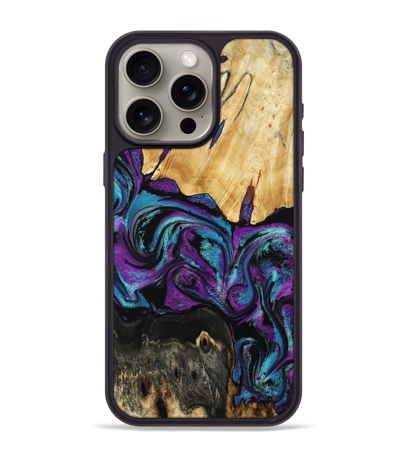 iPhone 15 Pro Max Wood Phone Case - Elinor (Purple, 809221)