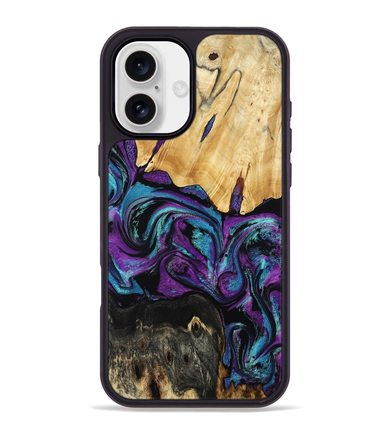 iPhone 16 Plus Wood Phone Case - Elinor (Purple, 809221)