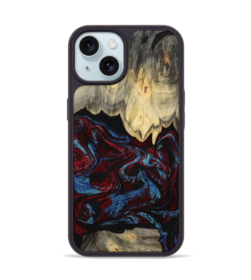 iPhone 15 Wood Phone Case - Adonis (Red, 809223)