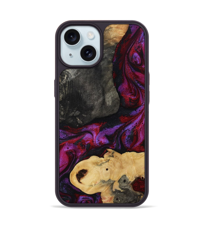 iPhone 15 Wood Phone Case - Aleena (Red, 809224)