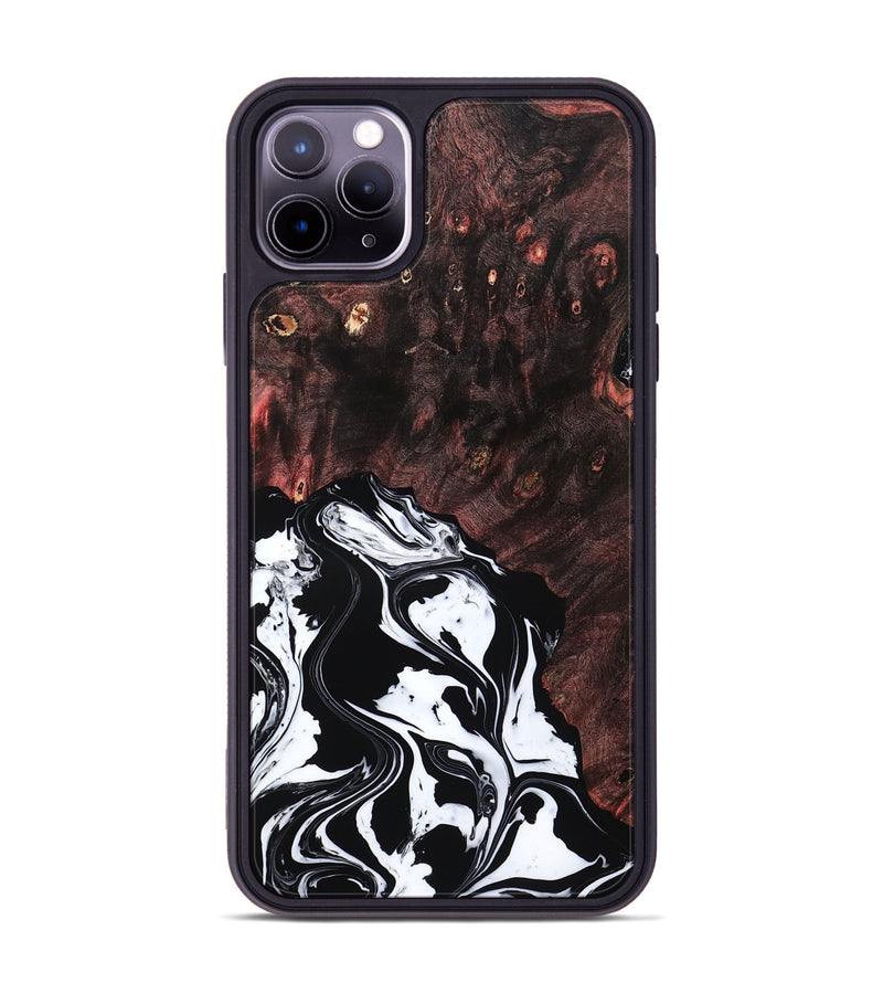iPhone 11 Pro Max Wood Phone Case - Marisol (Black & White, 809225)