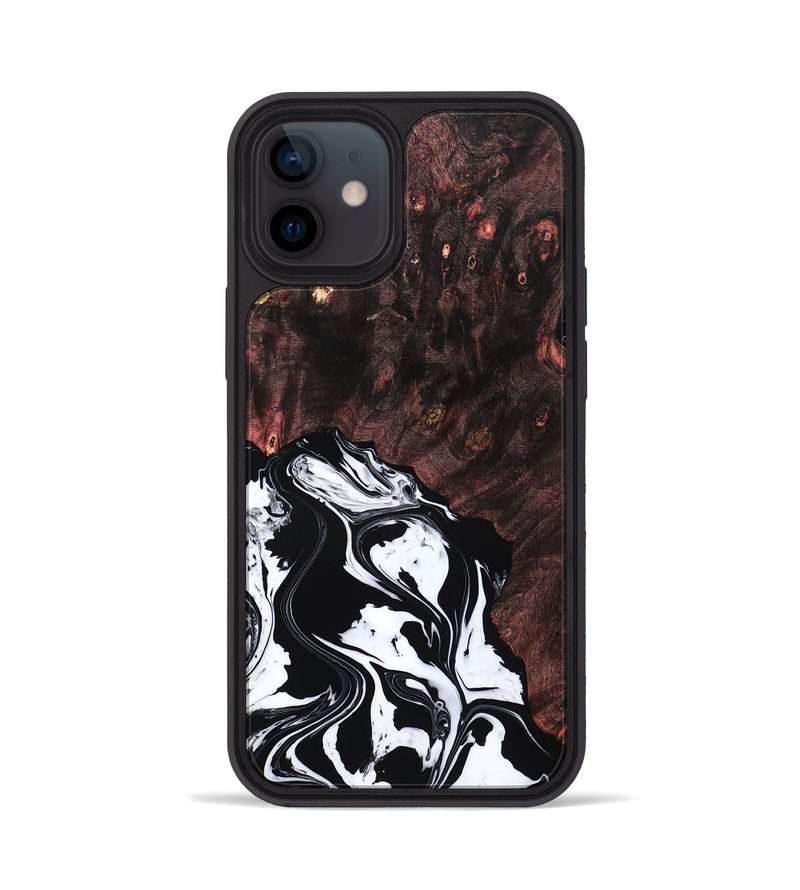 iPhone 12 Wood Phone Case - Marisol (Black & White, 809225)