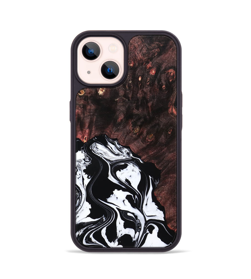 iPhone 14 Wood Phone Case - Marisol (Black & White, 809225)