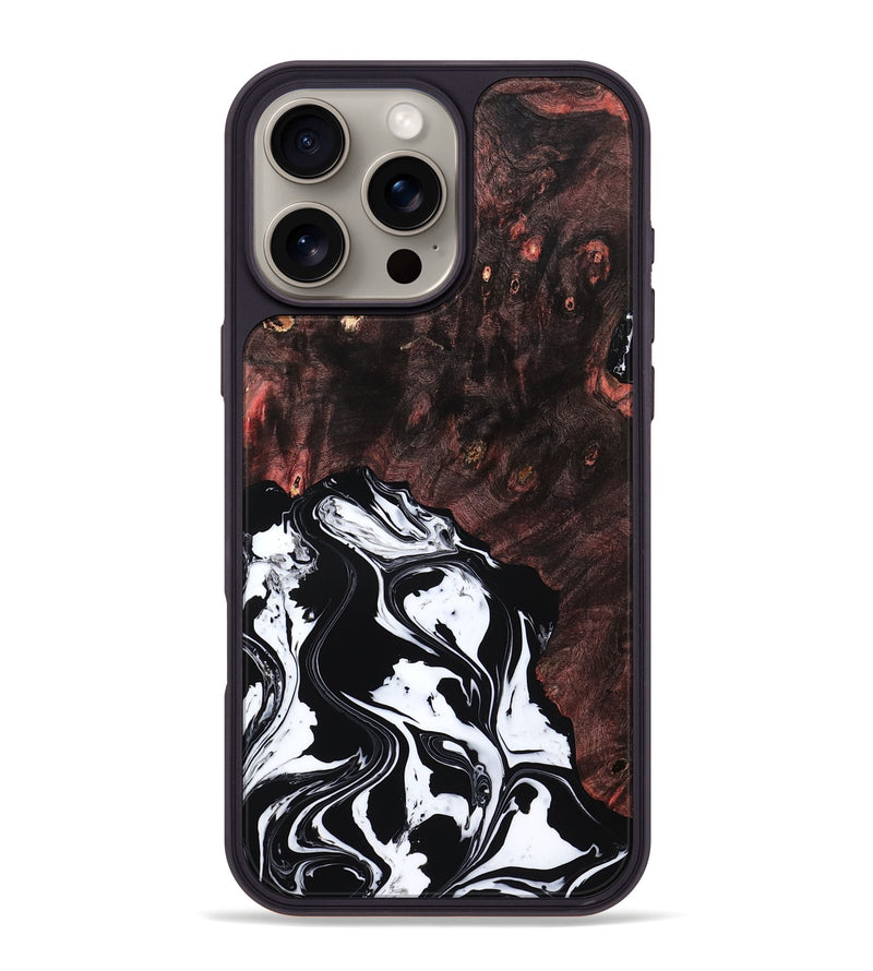 iPhone 16 Pro Max Wood Phone Case - Marisol (Black & White, 809225)