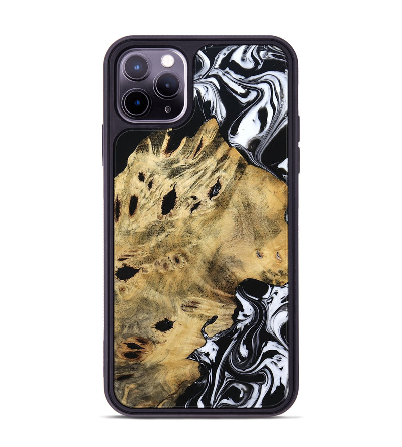 iPhone 11 Pro Max Wood Phone Case - Kacey (Black & White, 809227)