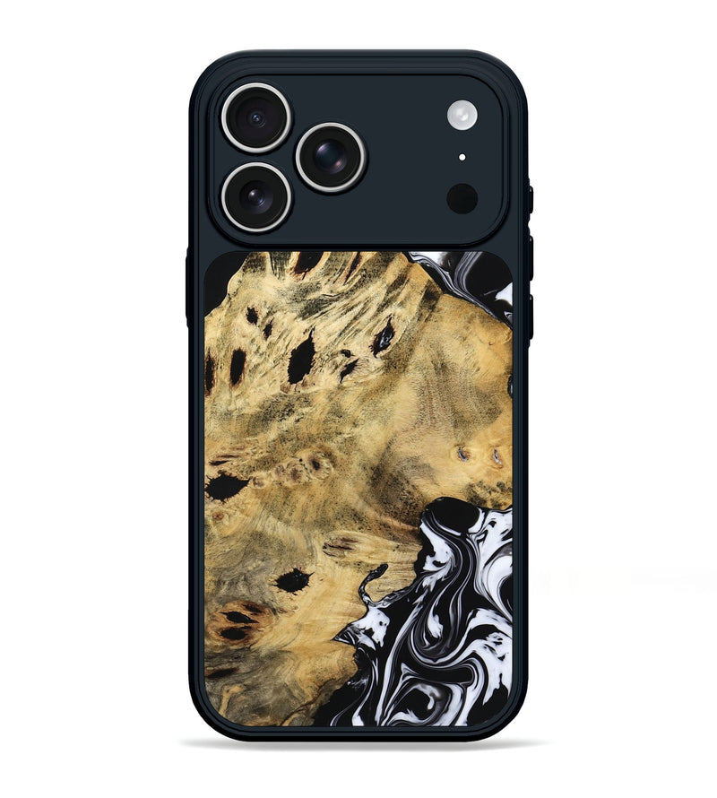 iPhone 17 Pro Max Wood Phone Case - Kacey (Black & White, 809227)