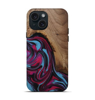 iPhone 15 Wood Live Edge Phone Case - Raymon (Red, 809253)