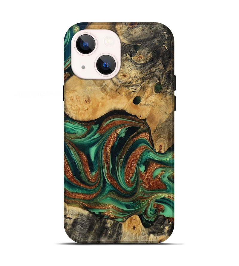 iPhone 13 Wood Live Edge Phone Case - Judi (Green, 809255)