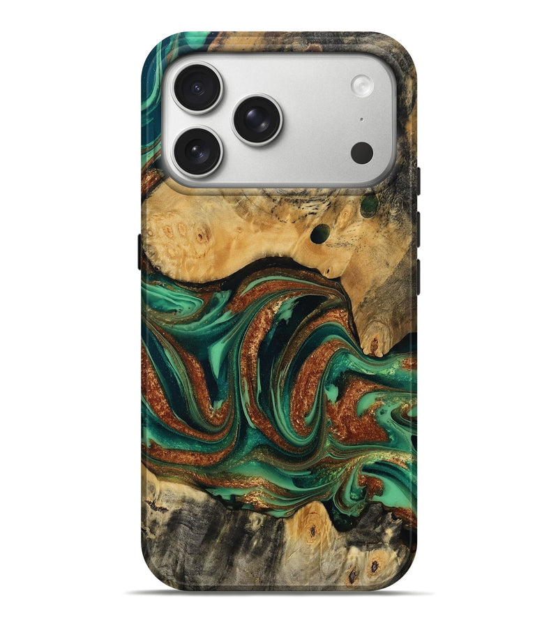 iPhone 17 Pro Max Wood Live Edge Phone Case - Judi (Green, 809255)
