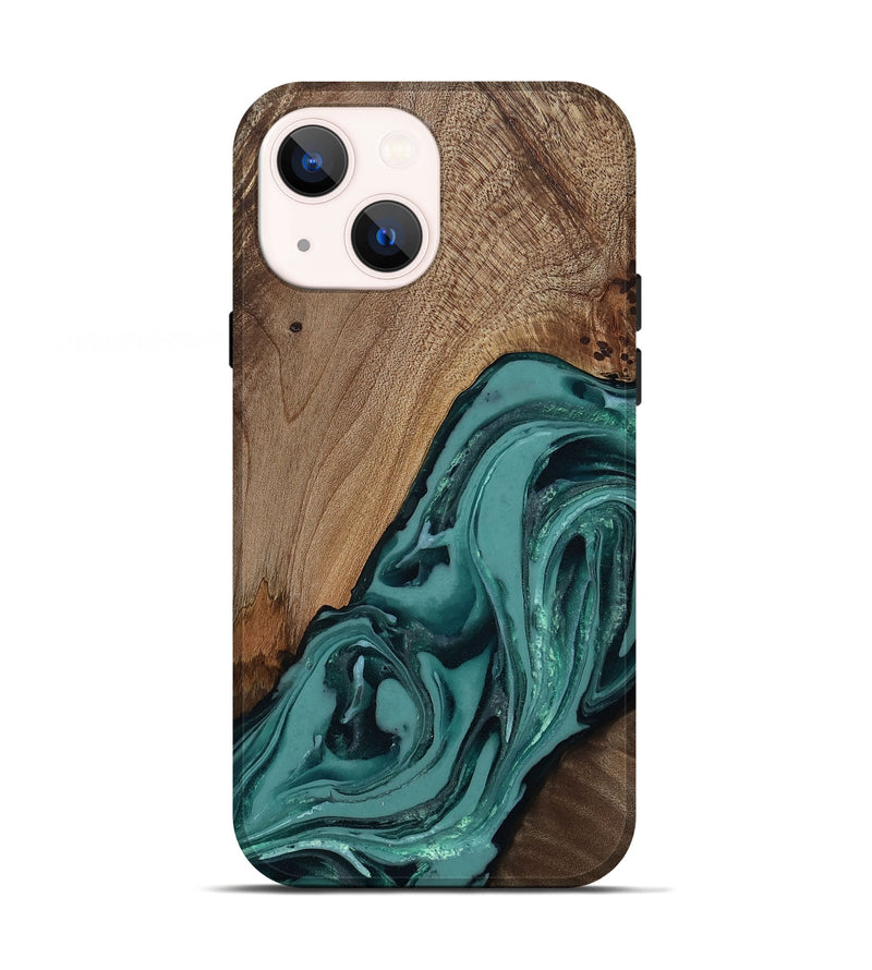 iPhone 13 Wood Live Edge Phone Case - Asa (Green, 809262)