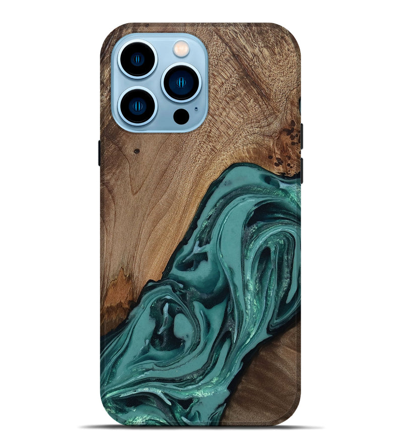 iPhone 14 Pro Max Wood Live Edge Phone Case - Asa (Green, 809262)