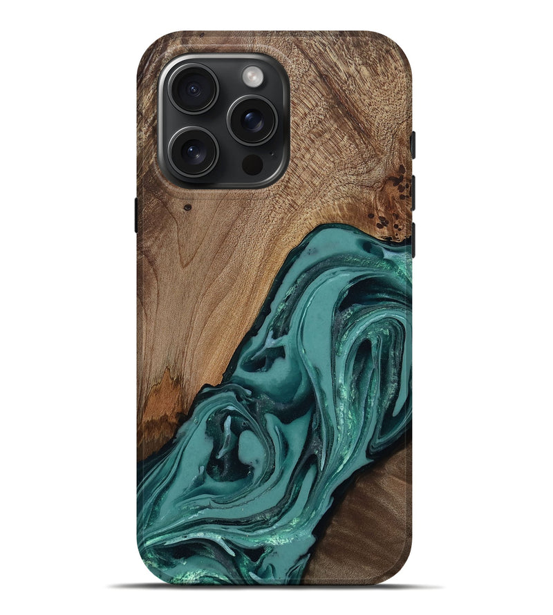 iPhone 16 Pro Max Wood Live Edge Phone Case - Asa (Green, 809262)