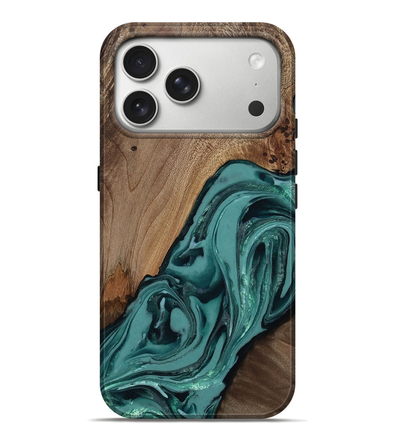 iPhone 17 Pro Max Wood Live Edge Phone Case - Asa (Green, 809262)